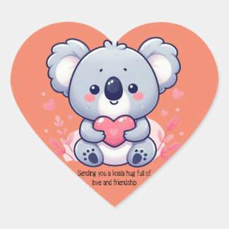Sending you koala hug full of love and friendship heart sticker