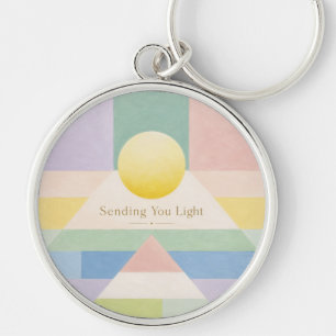 Sending You Light Geometric Pastel Inspiration Key Ring