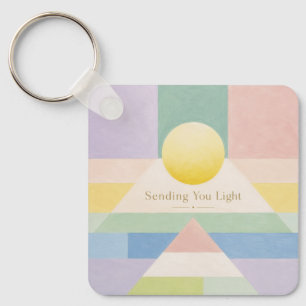 Sending You Light Geometric Pastel Inspiration Key Ring