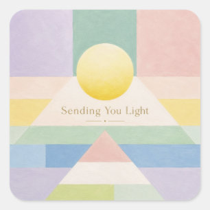 Sending You Light Geometric Pastel Inspiration Square Sticker