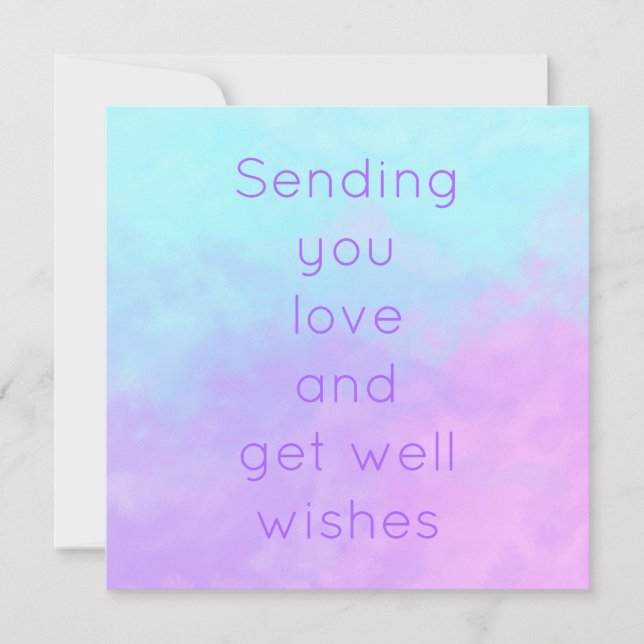 Sending You Love and Get Well Wishes Pastel Card (Front)