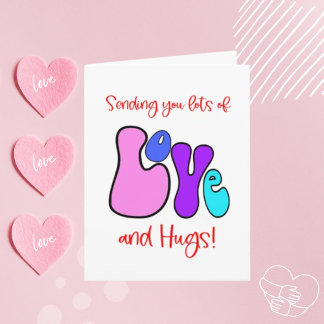 Sending you LOVE and hugs Retro 70's Look Greeting Card