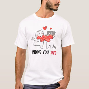 Sending you love happy valentine's day, cute cat T-Shirt