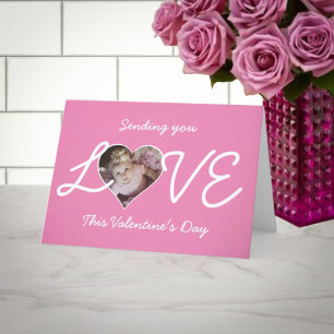 Sending you Love Photo in heart Valentine Holiday Card