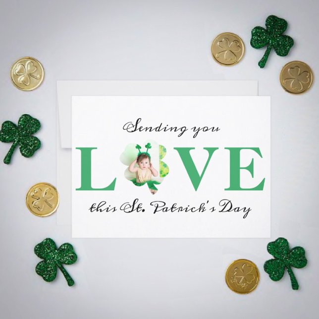 Sending you Love Photo Shamrock St. Patrick's Day Card (Creator Uploaded)