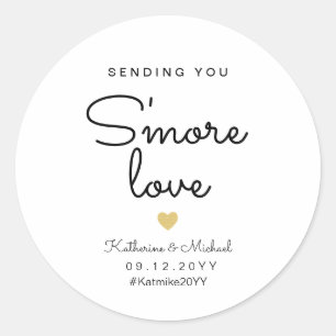 Sending you s'more love fun wedding favour classic round sticker