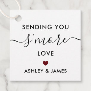 Sending You S'more Love Tag, Wedding Burgundy Favour Tags