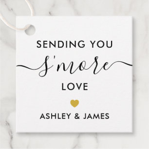 Sending You S'more Love Tag, Wedding Gold Favour Tags