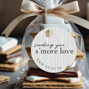 Sending You S'more Love Wedding Smores Favour Classic Round Sticker