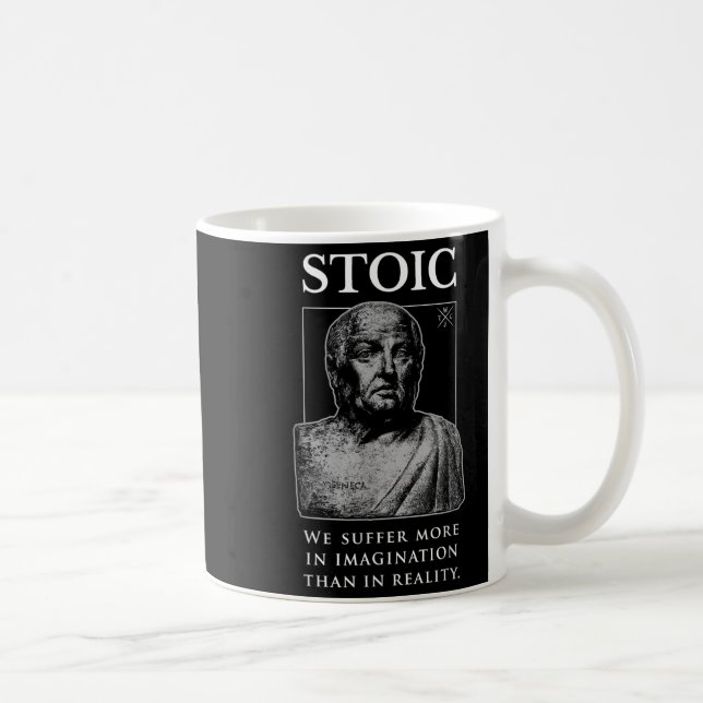 Seneca “in Imagination” Stoicism Quote  Coffee Mug (Right)