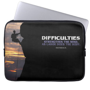 Seneca Inspirational Quote "Difficulties" Laptop Sleeve