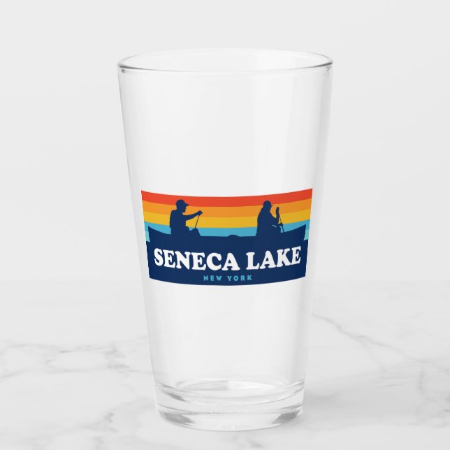 Seneca Lake New York Canoe Glass (Front)