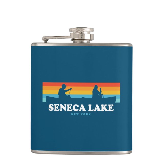 Seneca Lake New York Canoe Hip Flask (Front)