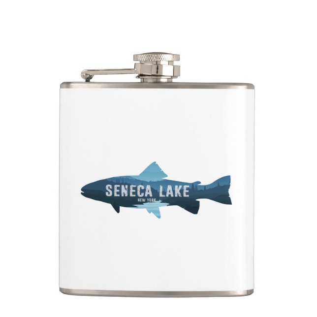 Seneca Lake New York Fish Hip Flask (Front)