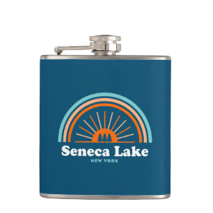 Seneca Lake New York Rainbow Hip Flask