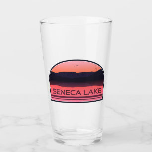 Seneca Lake New York Red Sunrise Glass