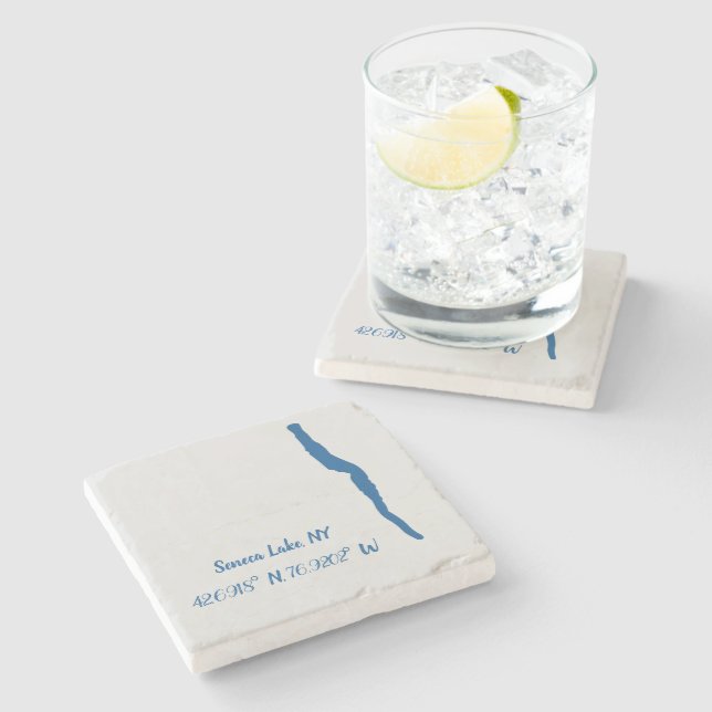 Seneca Lake, NY Marble Coaster (Side)