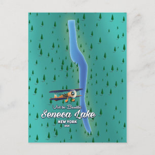 Seneca Lake, NYC lake map Postcard