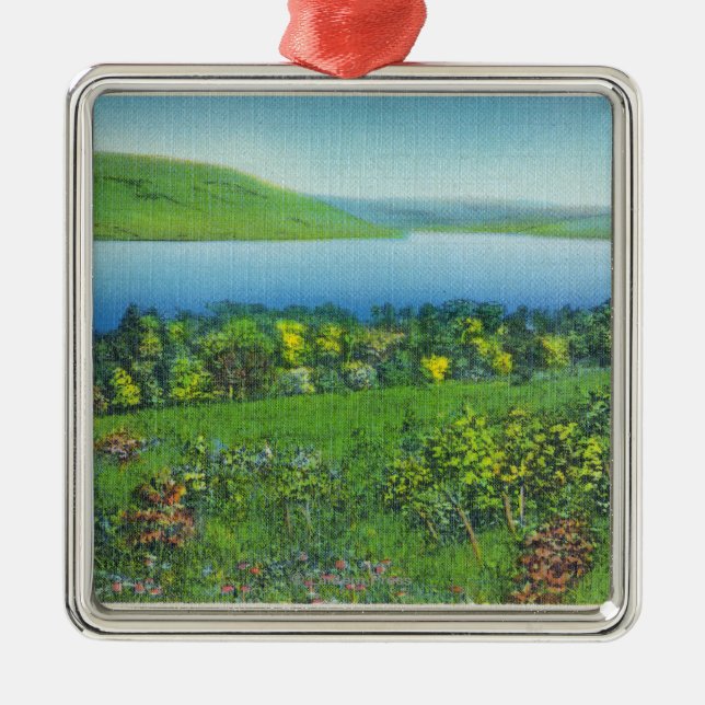 Seneca Point View of the Lake Metal Tree Decoration (Front)