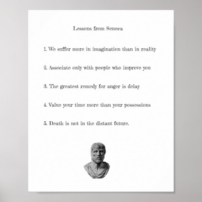  Seneca Poster - Stoic Philosophy Lessons (Front)