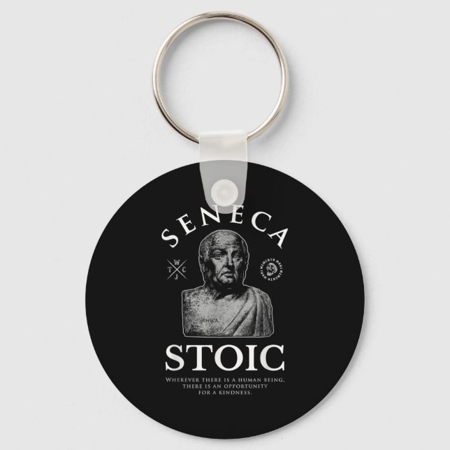 Seneca Quote “opportunity For A Kindness” Stoicism Key Ring (Front)