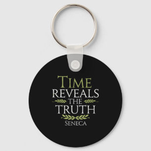 Seneca Quote Time Reveals Truth Stoic Philosophy W Key Ring