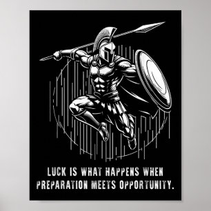Seneca Quote Wisdom Saying On Luck And Preparation Poster
