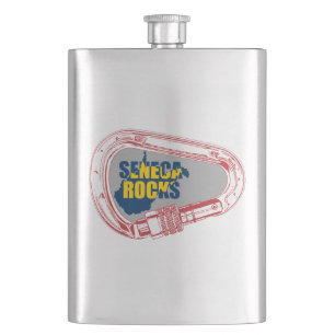 Seneca Rocks Climbing Carabiner Hip Flask