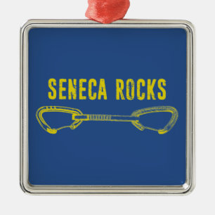 Seneca Rocks Climbing Quickdraw Metal Ornament