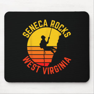 Seneca Rocks West Virginia Rock Climbing Retro Cli Mouse Pad