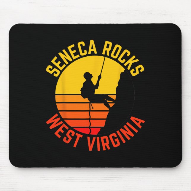 Seneca Rocks West Virginia Rock Climbing Retro Cli Mouse Pad (Front)