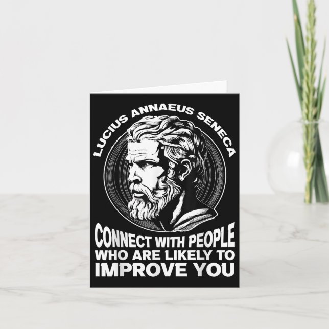 Seneca Stoic Philosopher Motivational Self Improve Card (Front)