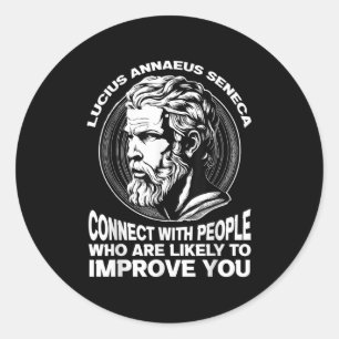 Seneca Stoic Philosopher Motivational Self Improve Classic Round Sticker