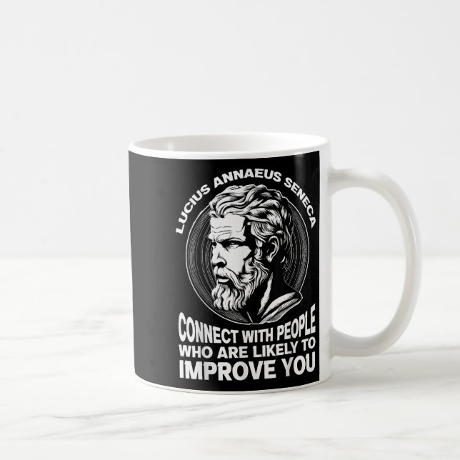 Seneca Stoic Philosopher Motivational Self Improve Coffee Mug (Right)