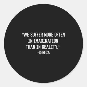 Seneca Stoic Philosophy Quote Minimalist Classic Round Sticker