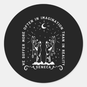 Seneca Suffering Quote Mental Health Stoic Philoso Classic Round Sticker