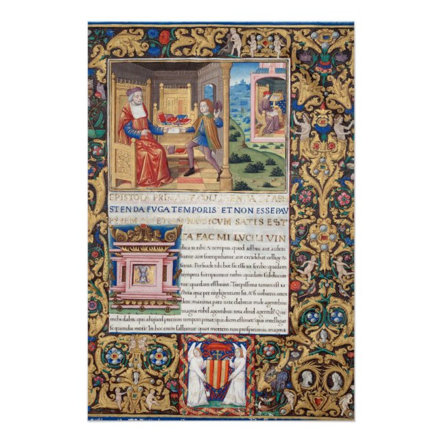 Seneca the Younger Illuminated Mediaeval Manuscrip Poster (Front)