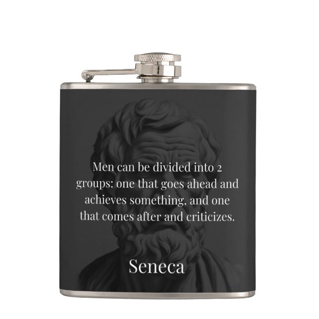 Seneca's Division: The Doers and the Critics Hip Flask (Front)