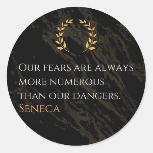 Seneca's Insight: Fears Compared to Real Dangers Classic Round Sticker