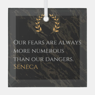 Seneca's Insight: Fears Compared to Real Dangers Glass Tree Decoration