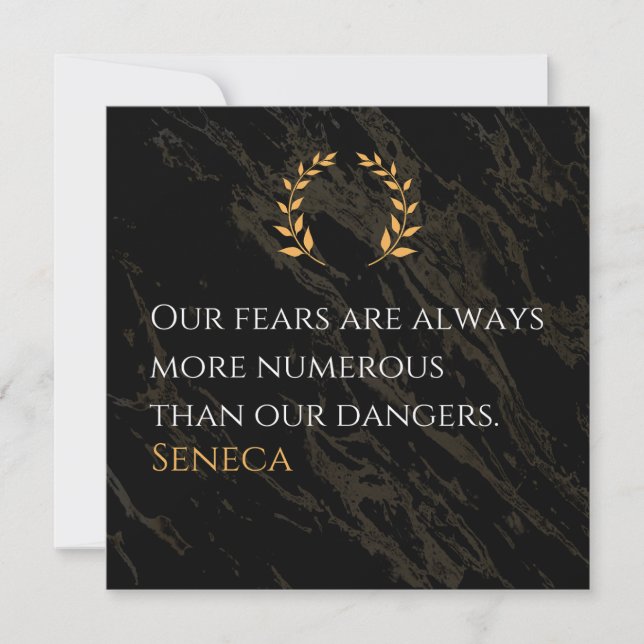 Seneca's Insight: Fears Compared to Real Dangers Holiday Card (Front)