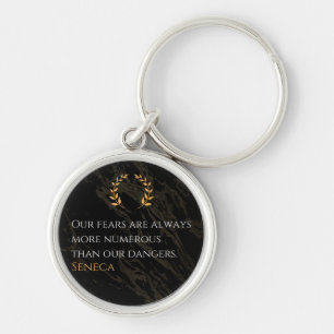 Seneca's Insight: Fears Compared to Real Dangers Key Ring