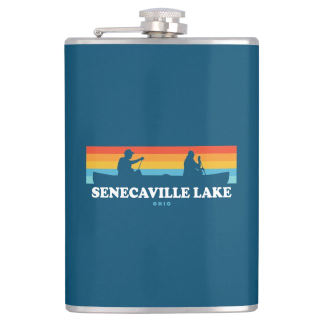 Senecaville Lake Ohio Canoe Hip Flask (Front)
