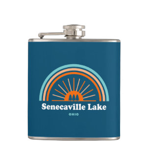 Senecaville Lake Ohio Rainbow Hip Flask