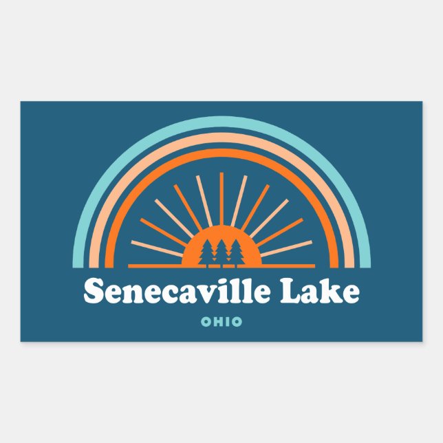 Senecaville Lake Ohio Rainbow Rectangular Sticker (Front)