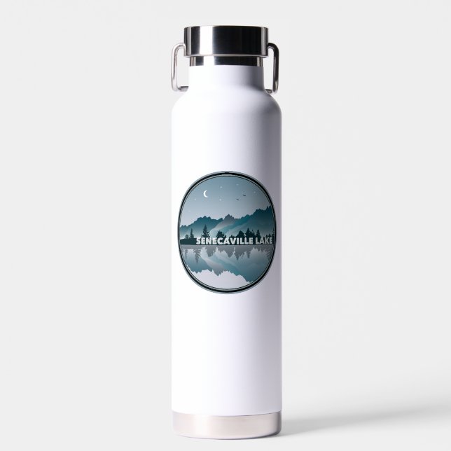 Senecaville Lake Ohio Reflection Water Bottle (Front)