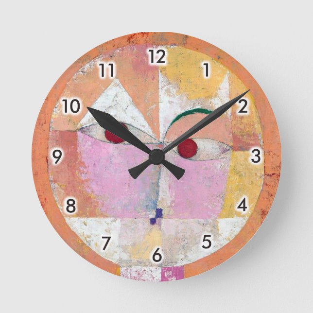 Senecio, Paul Klee Square Wall Clock (Front)