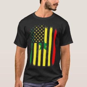 Senegal and America Flag Senegalese American Flag T-Shirt