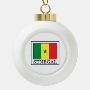 Senegal Ceramic Ball Christmas Ornament