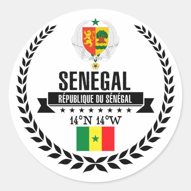 Senegal Classic Round Sticker (Front)